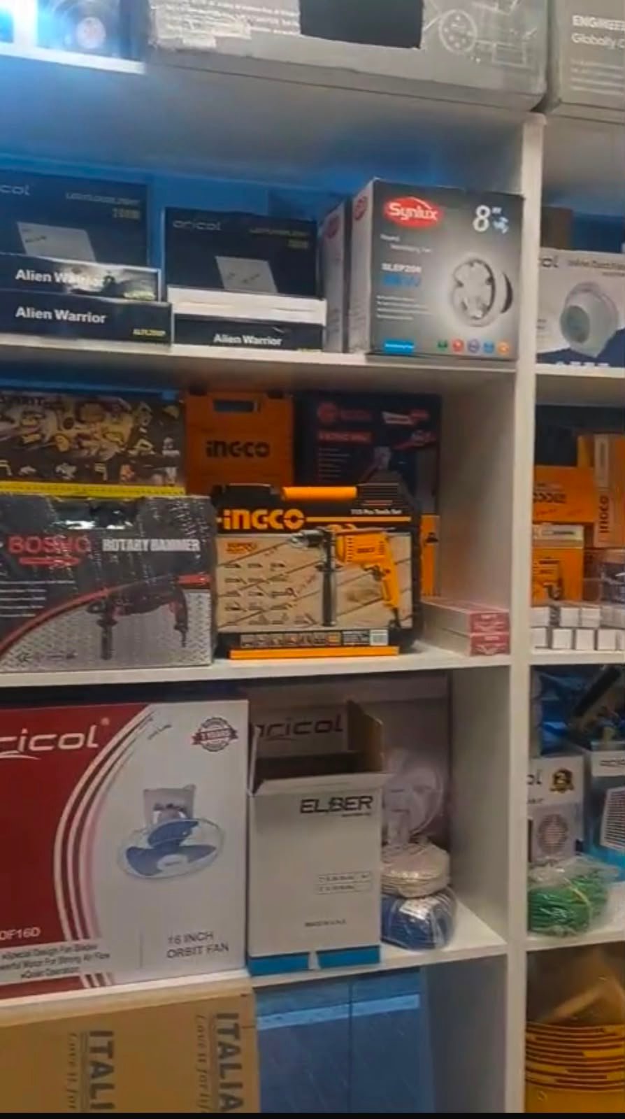 Electrical items stock